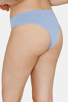 Zivame Low Rise Zero Coverage Thong - Blue Heron — thumbnail 2